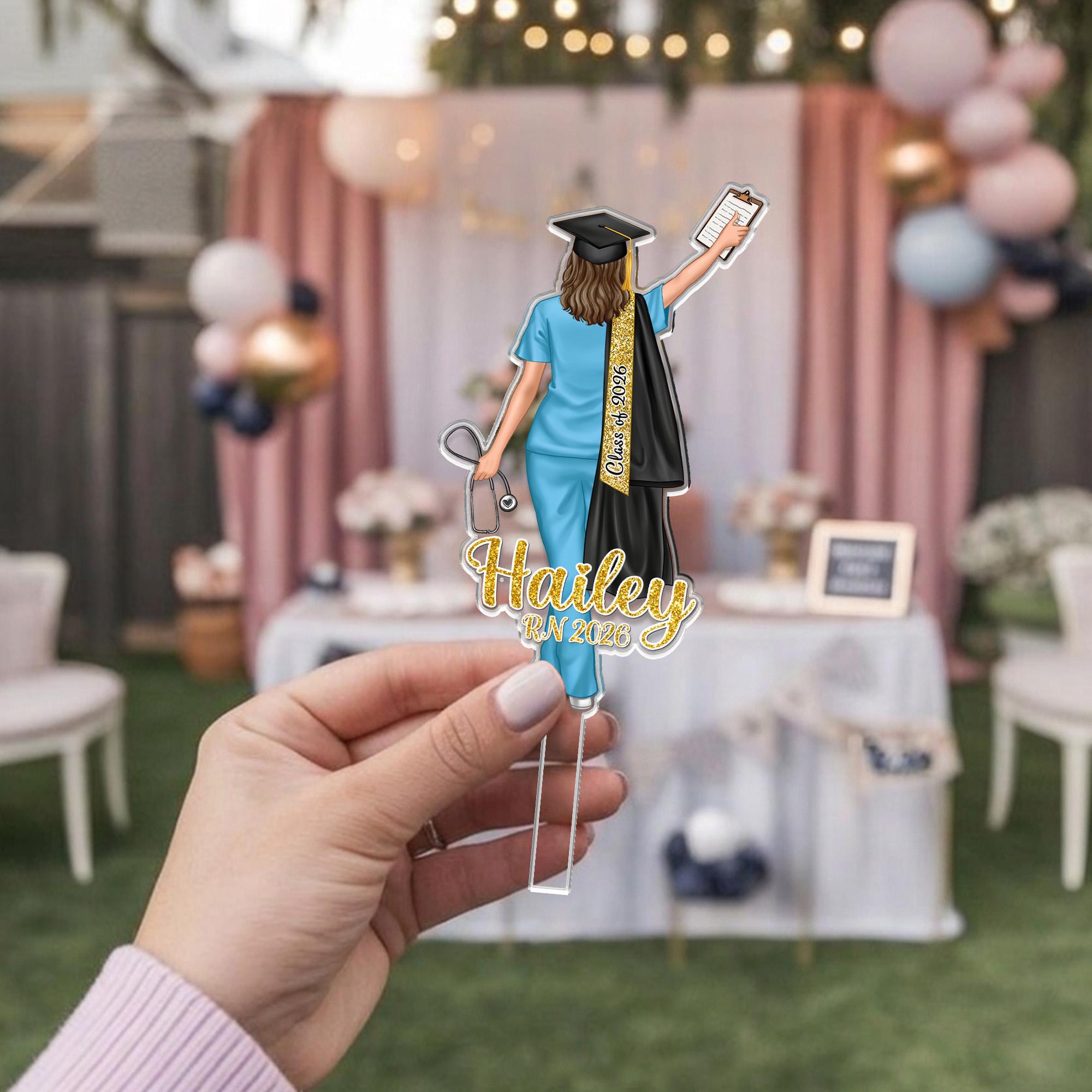 Personalized Nurse Graduation Cake Topper – Celebrate the Class of 2026!