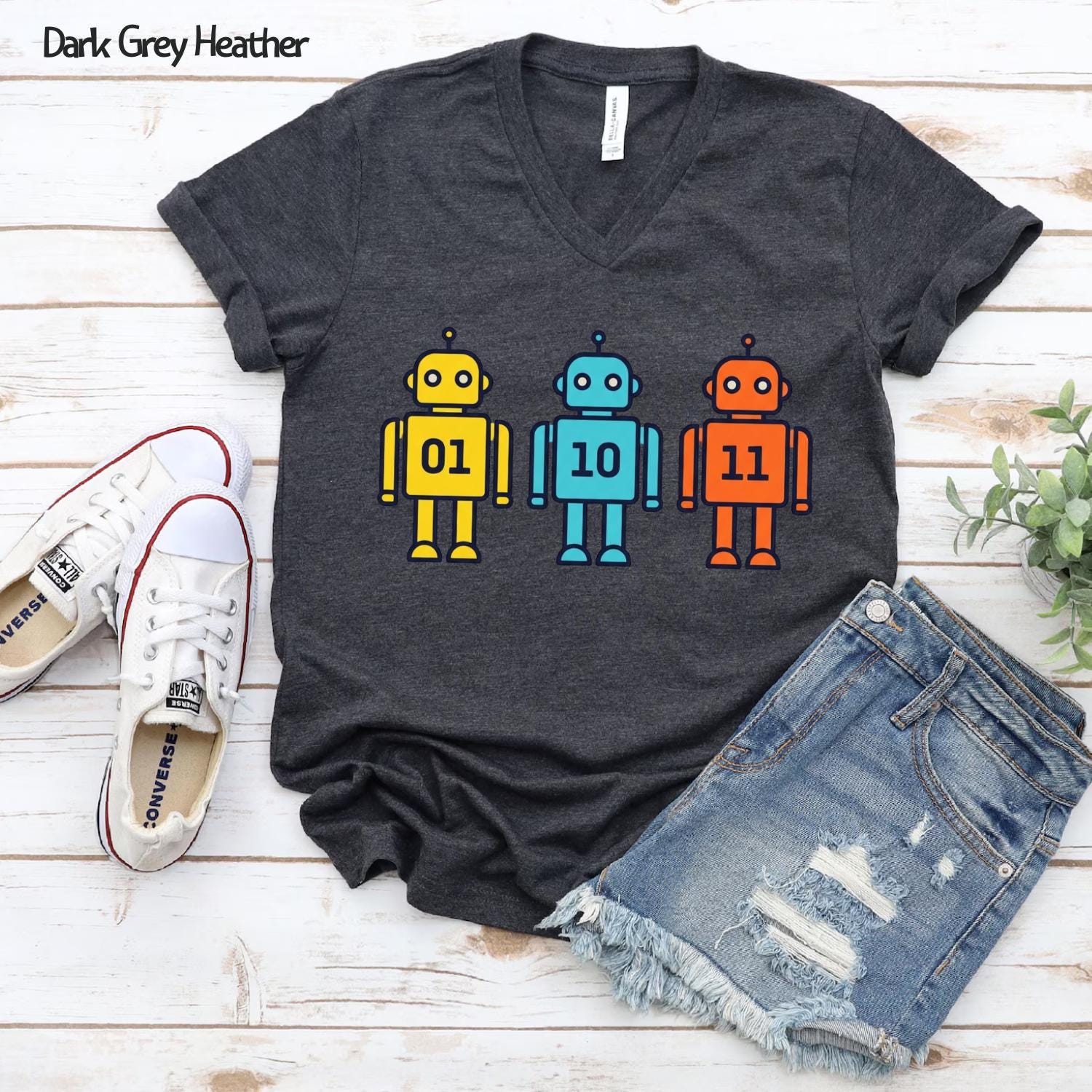 Binary Robot Geek T-Shirt – Funny Nerd Tech Tee