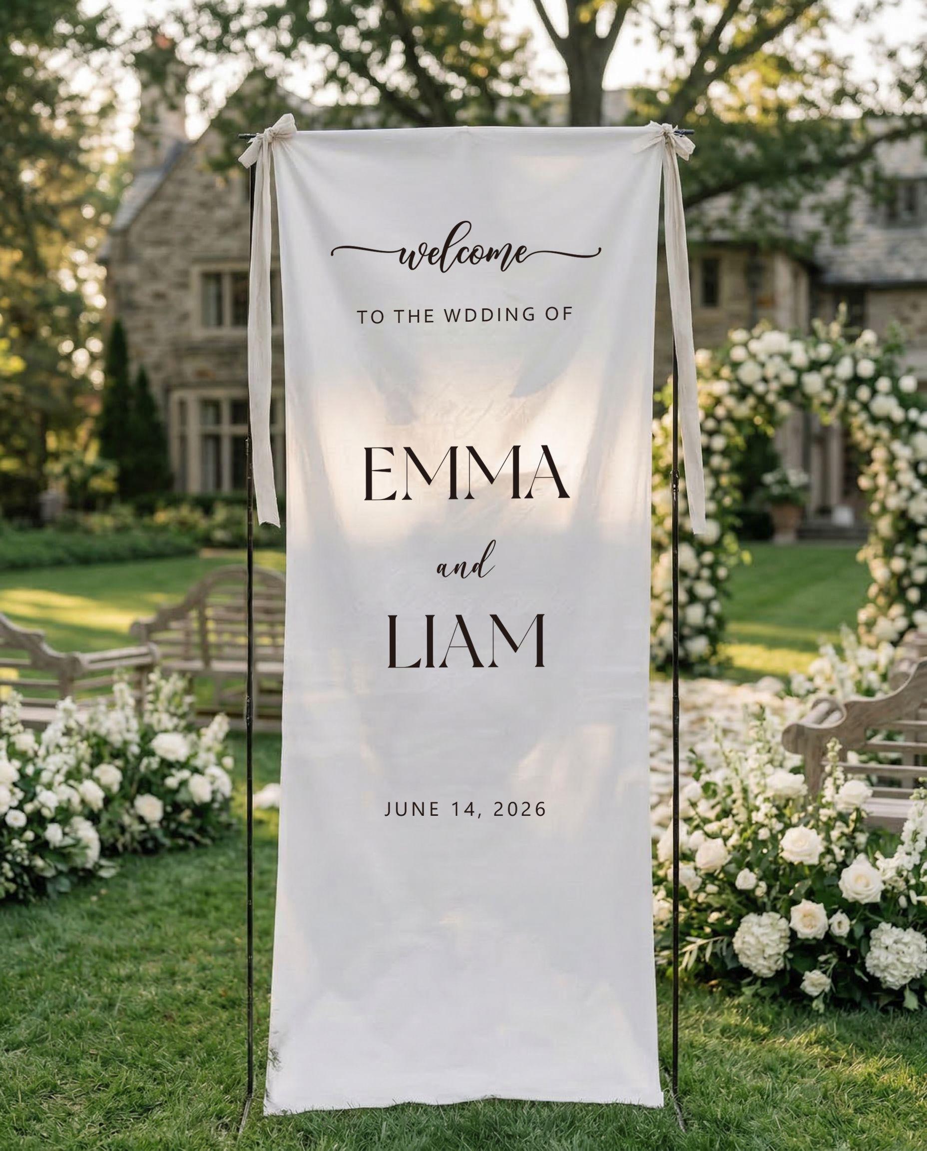 Personalized Linen Bridal Shower Sign