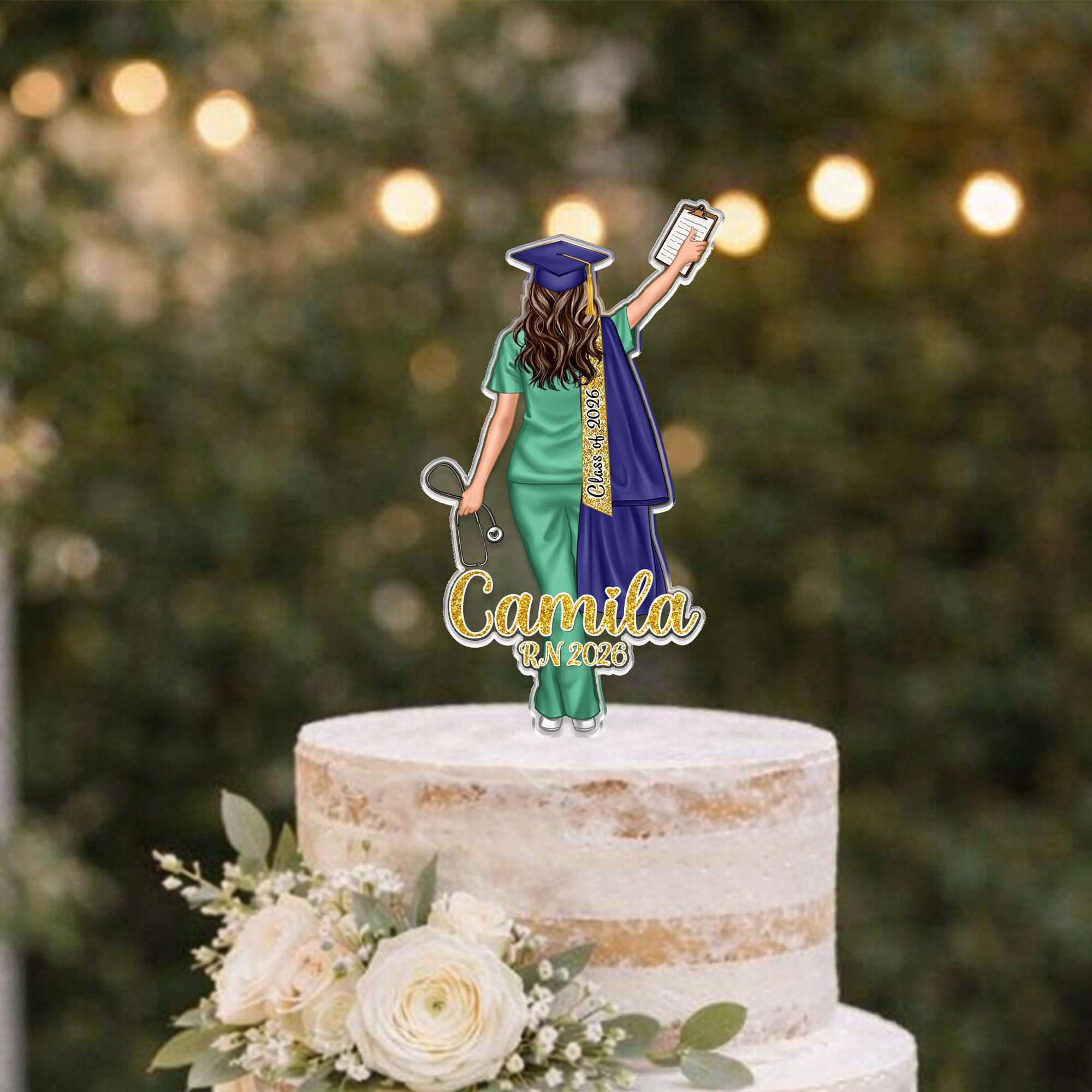 Personalized Nurse Graduation Cake Topper – Celebrate the Class of 2026!