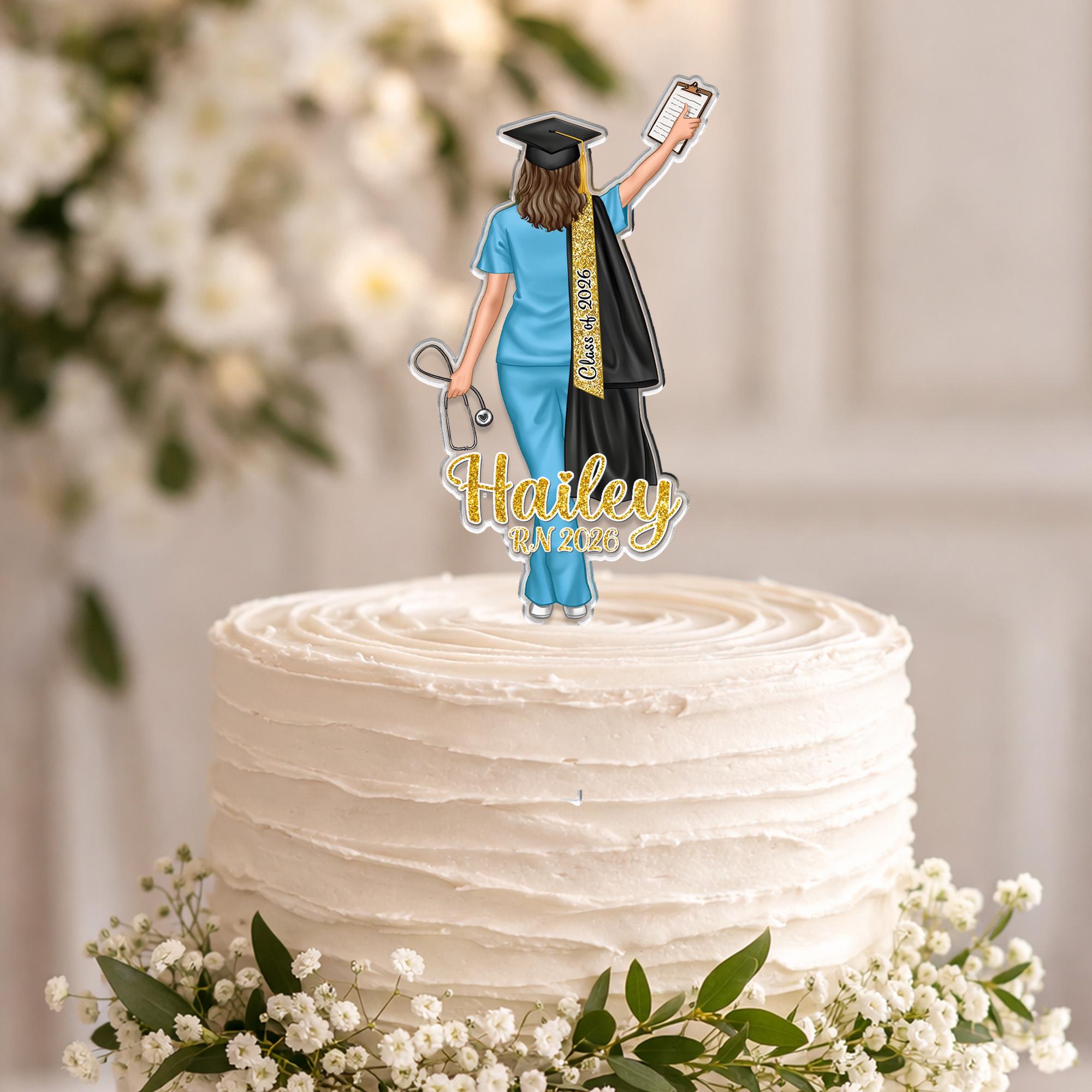 Personalized Nurse Graduation Cake Topper – Celebrate the Class of 2026!