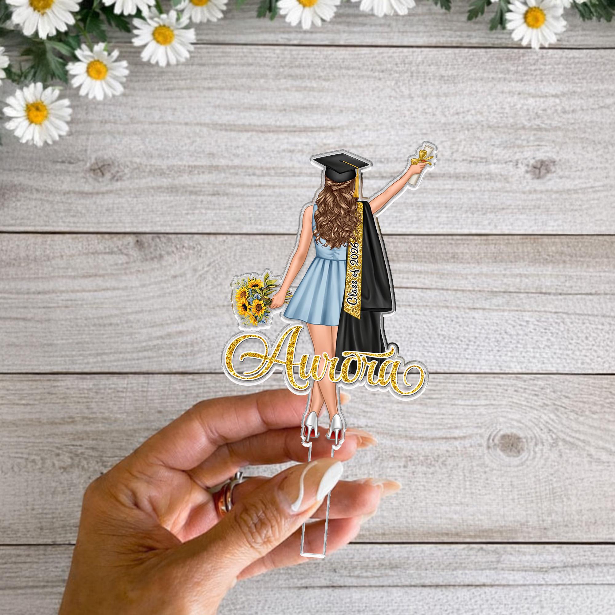 Custom Graduation Cake Topper for Girls – Celebrate Her Achievement in Style!
