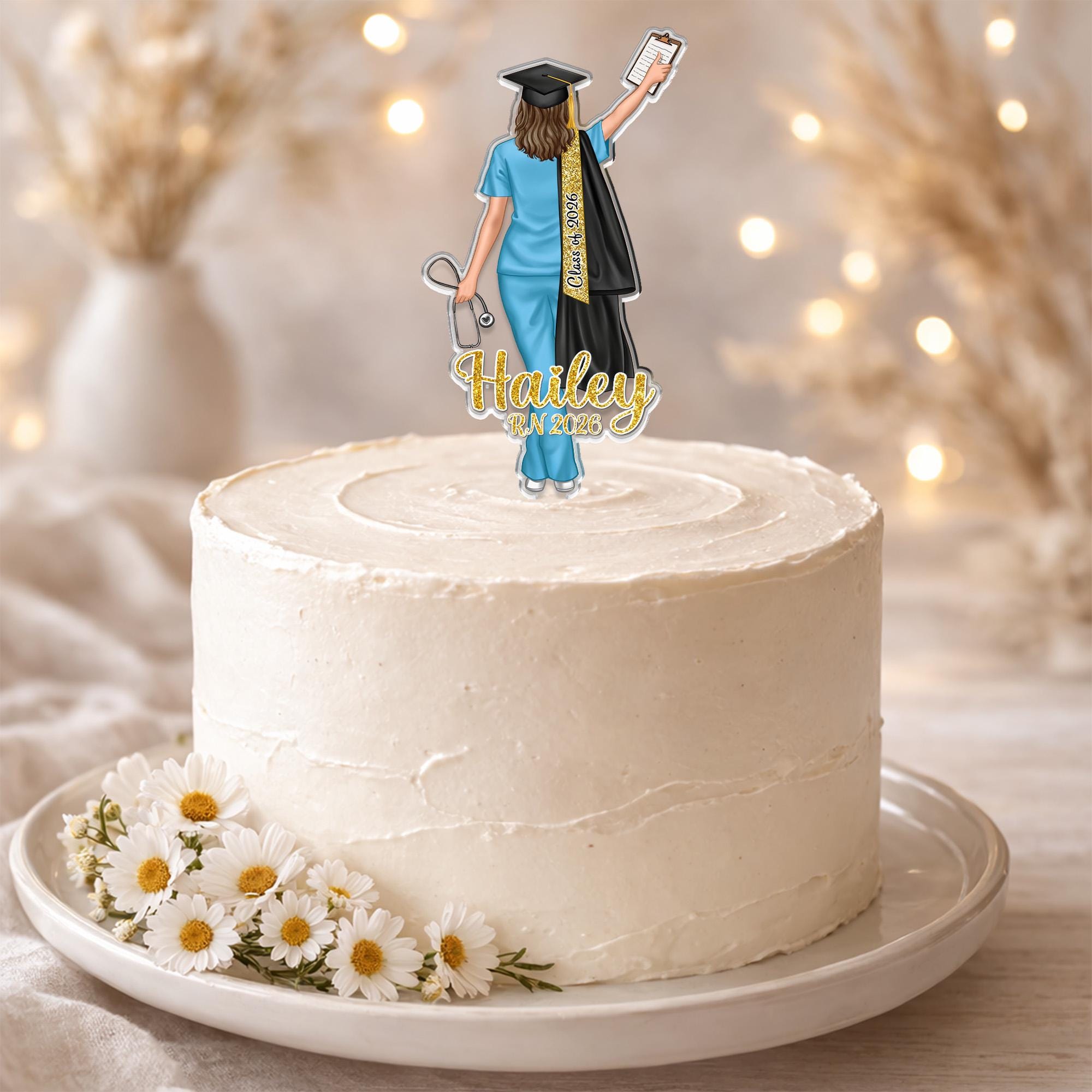 Personalized Nurse Graduation Cake Topper – Celebrate the Class of 2026!