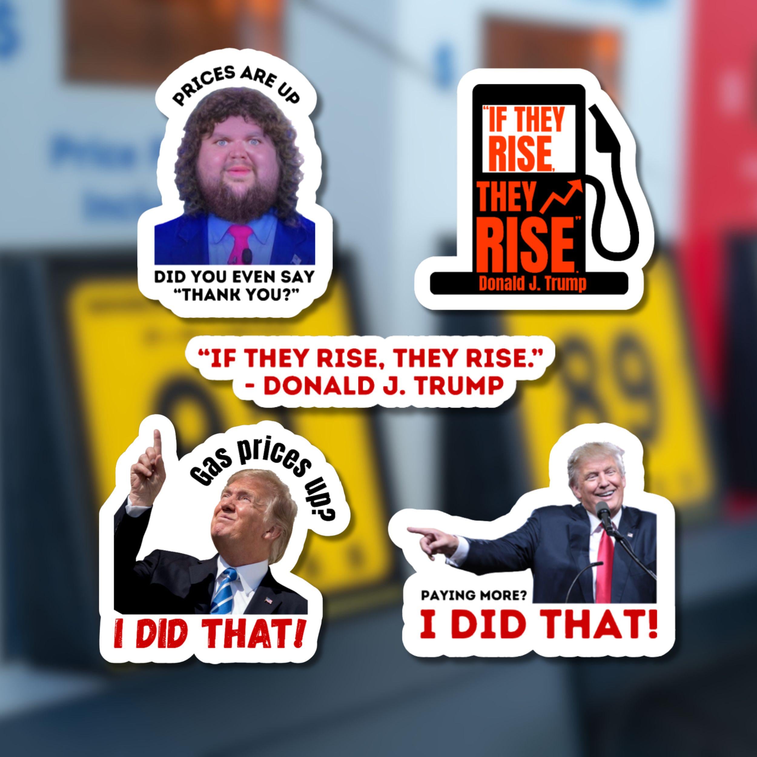 Gas Price Political Stickers – Bold Statement Decals