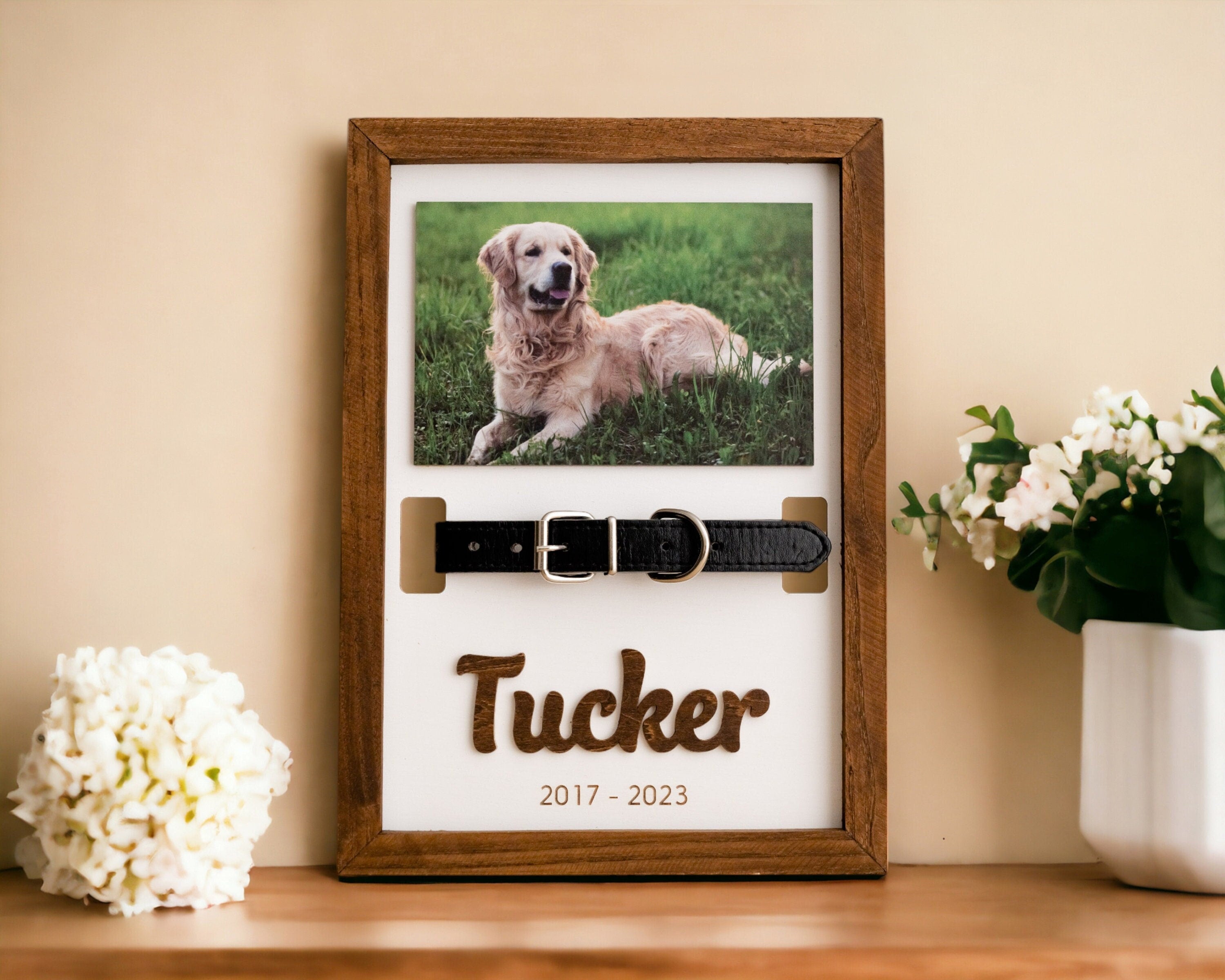 Pet Memorial Collar Holder, Remembrance Frame, Pet Memorial Picture, Gift For Pet Loss, Cat Memorial, Dog Collar Holder