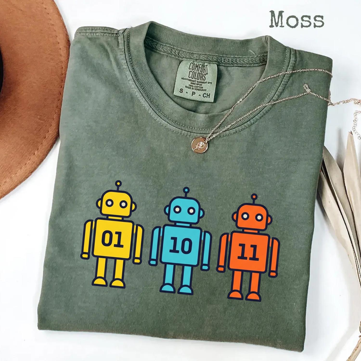 Binary Robot Geek T-Shirt – Funny Nerd Tech Tee