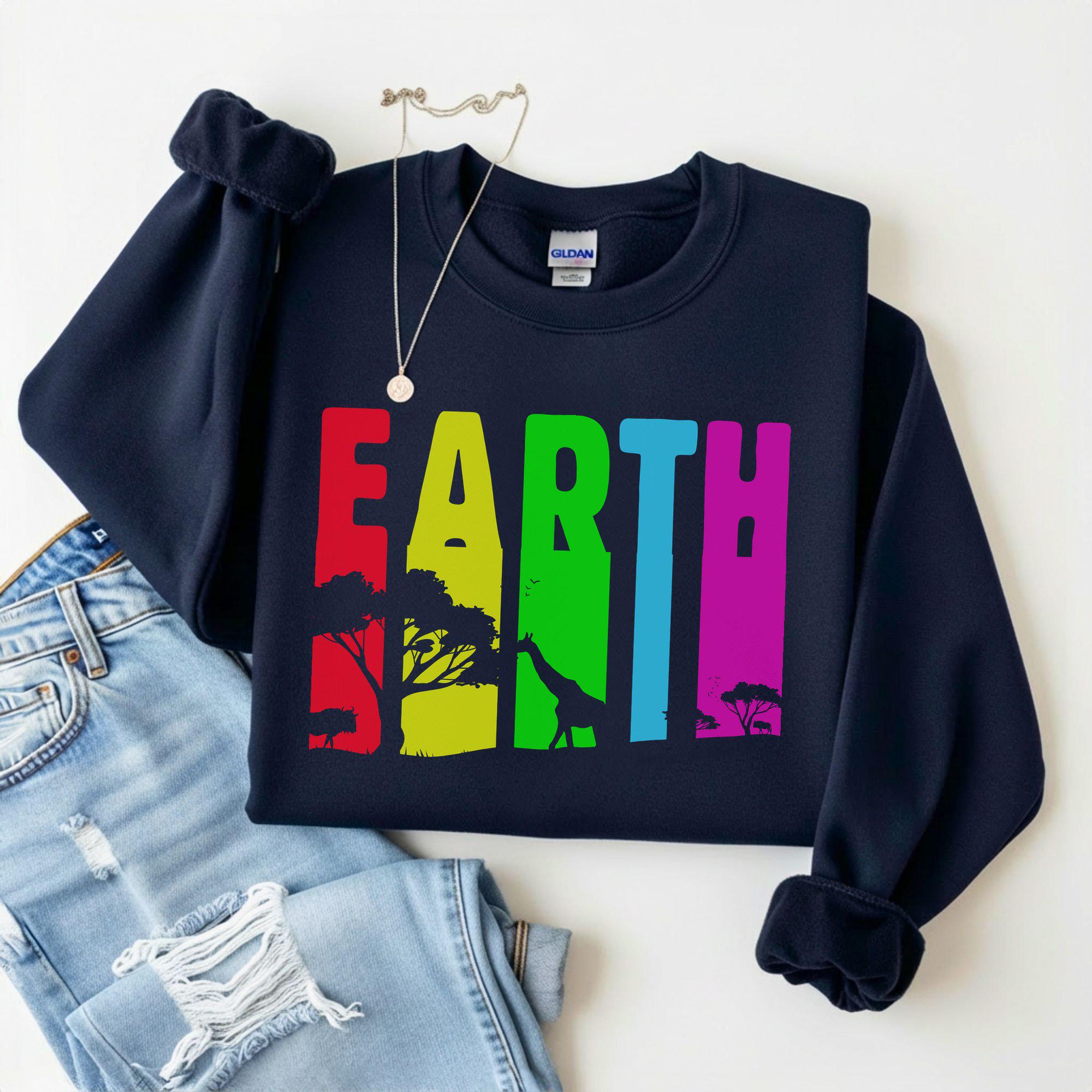Earth Day Safari Animals Sweatshirt – Save Wildlife Hoodie, Nature Lover Gift
