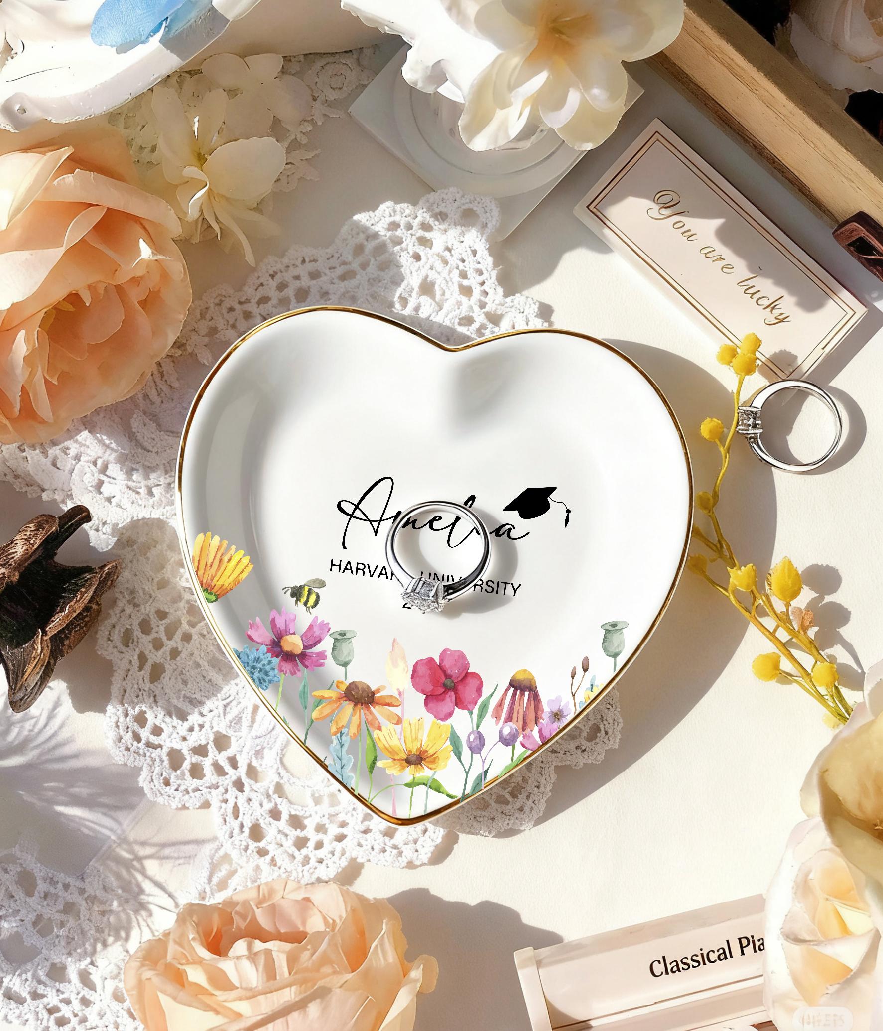Personalized Wildflower Graduation Jewelry Tray