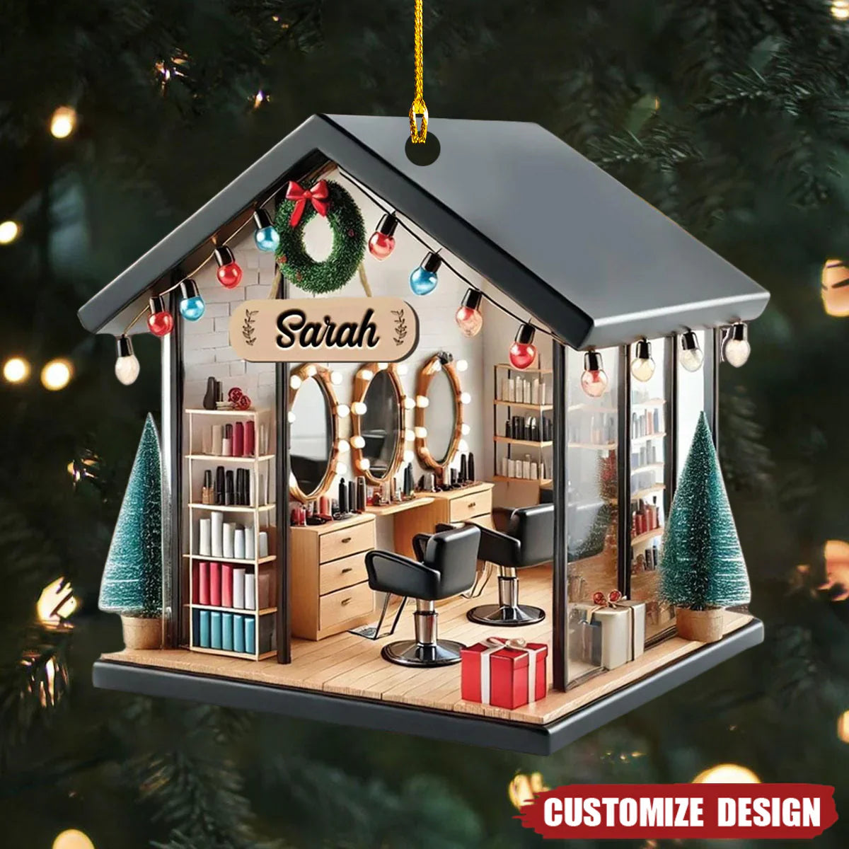 2025 New Release Personalized Hair Salon Acrylic Ornament Gift For Hairdresser