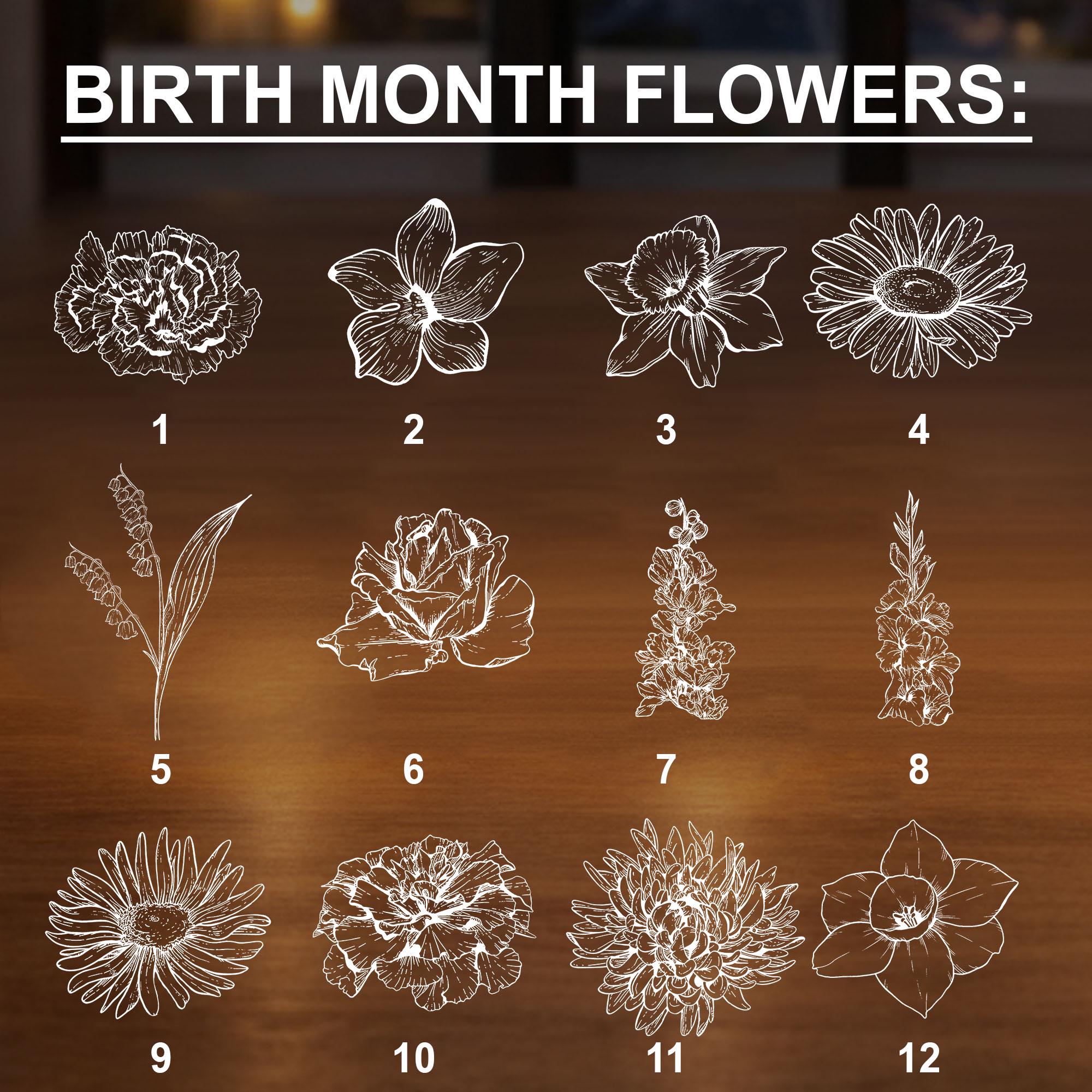 Custom Birth Month Flowers LED Night Light – Personalized Crystal Ball
