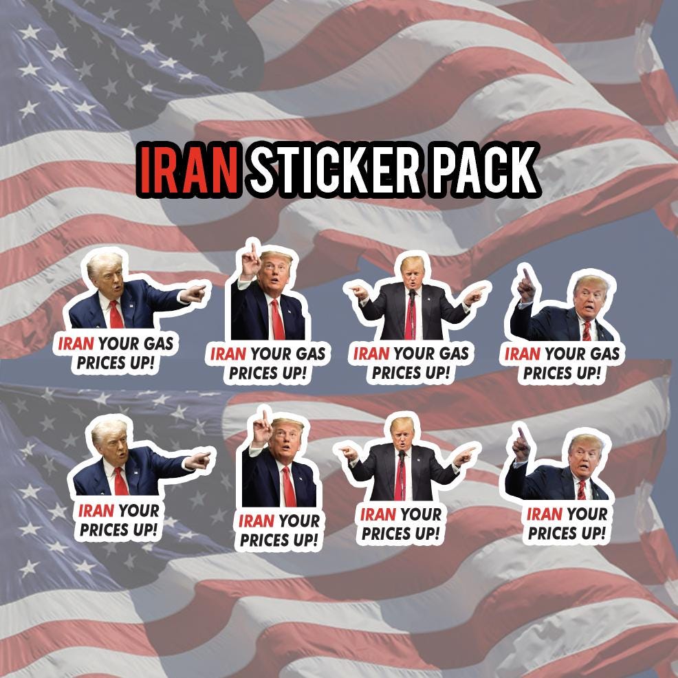 Iran Prices Up Sticker Pack – Funny Gas Pump Stickers
