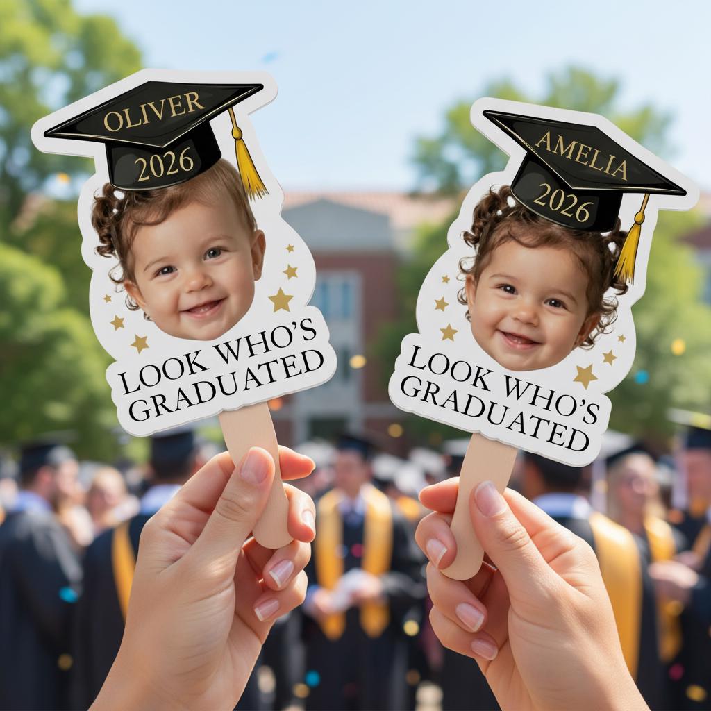 Personalized Graduation Photo Fan, Custom Class of 2026 Keepsake Prop