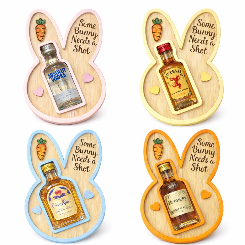 Bunny Tiered Egg Holder – Funny Easter Bunny Liquor Gift
