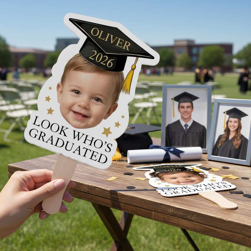 Personalized Graduation Photo Fan, Custom Class of 2026 Keepsake Prop