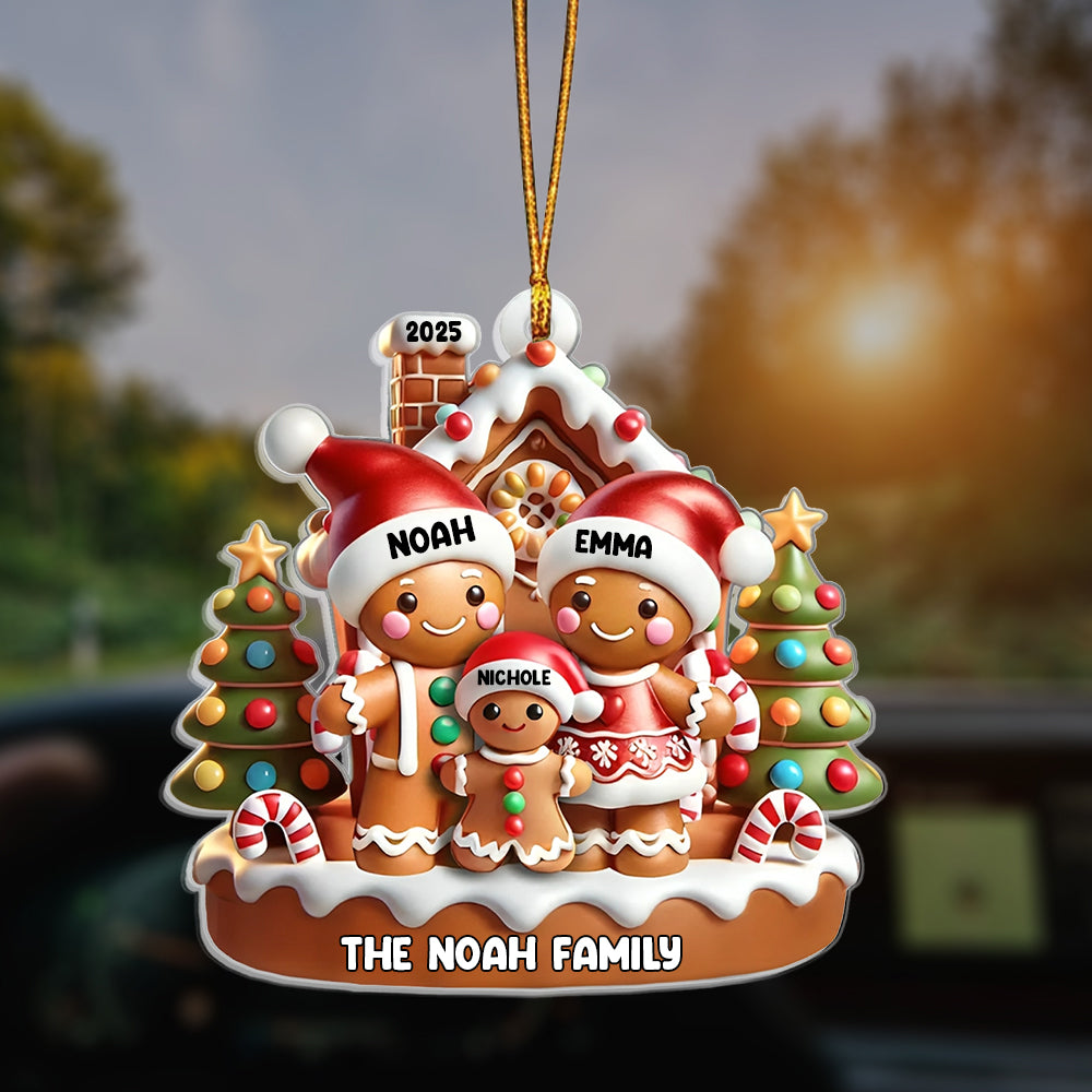 Sweet Cookie Man Family 3D Effect-Personalized Acrylic Ornament