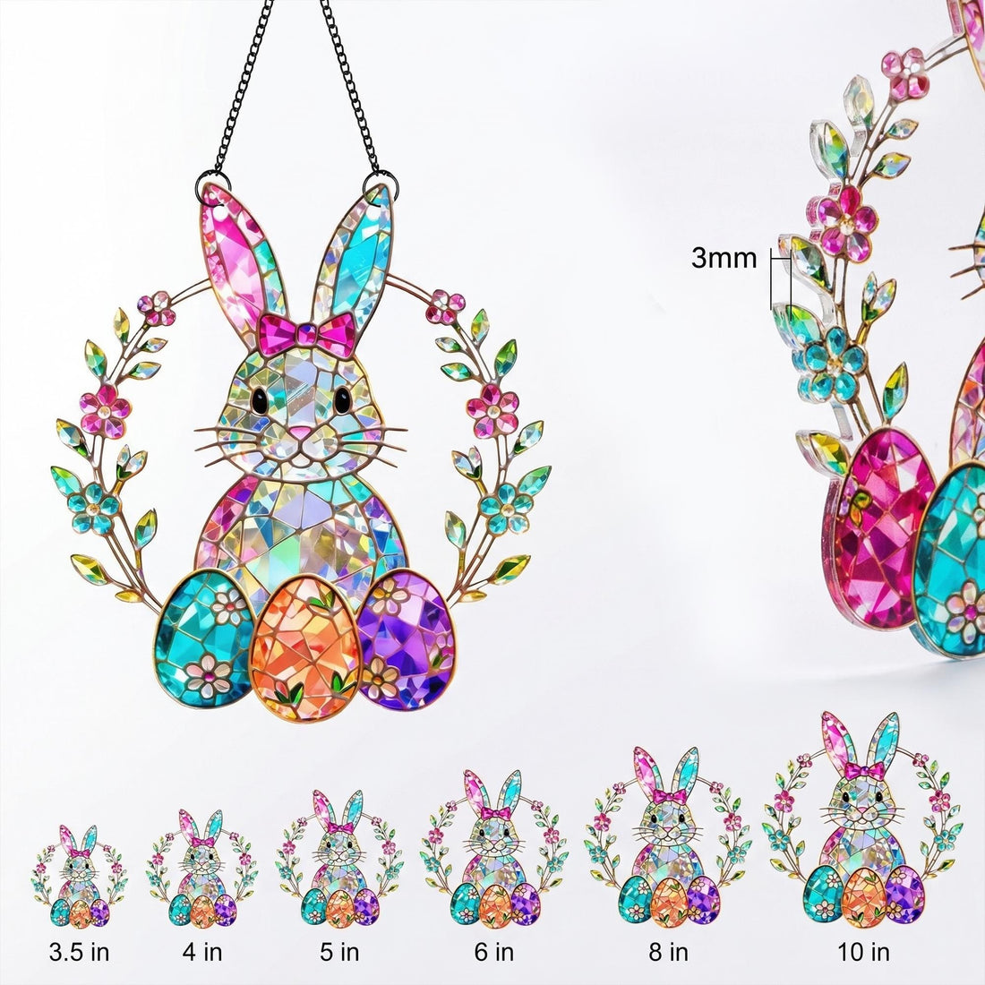 Personalized Easter Bunny Grandma Suncatcher – Custom Acrylic Gift