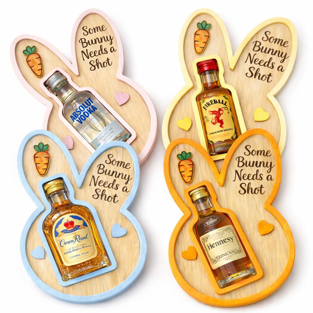 Bunny Tiered Egg Holder – Funny Easter Bunny Liquor Gift