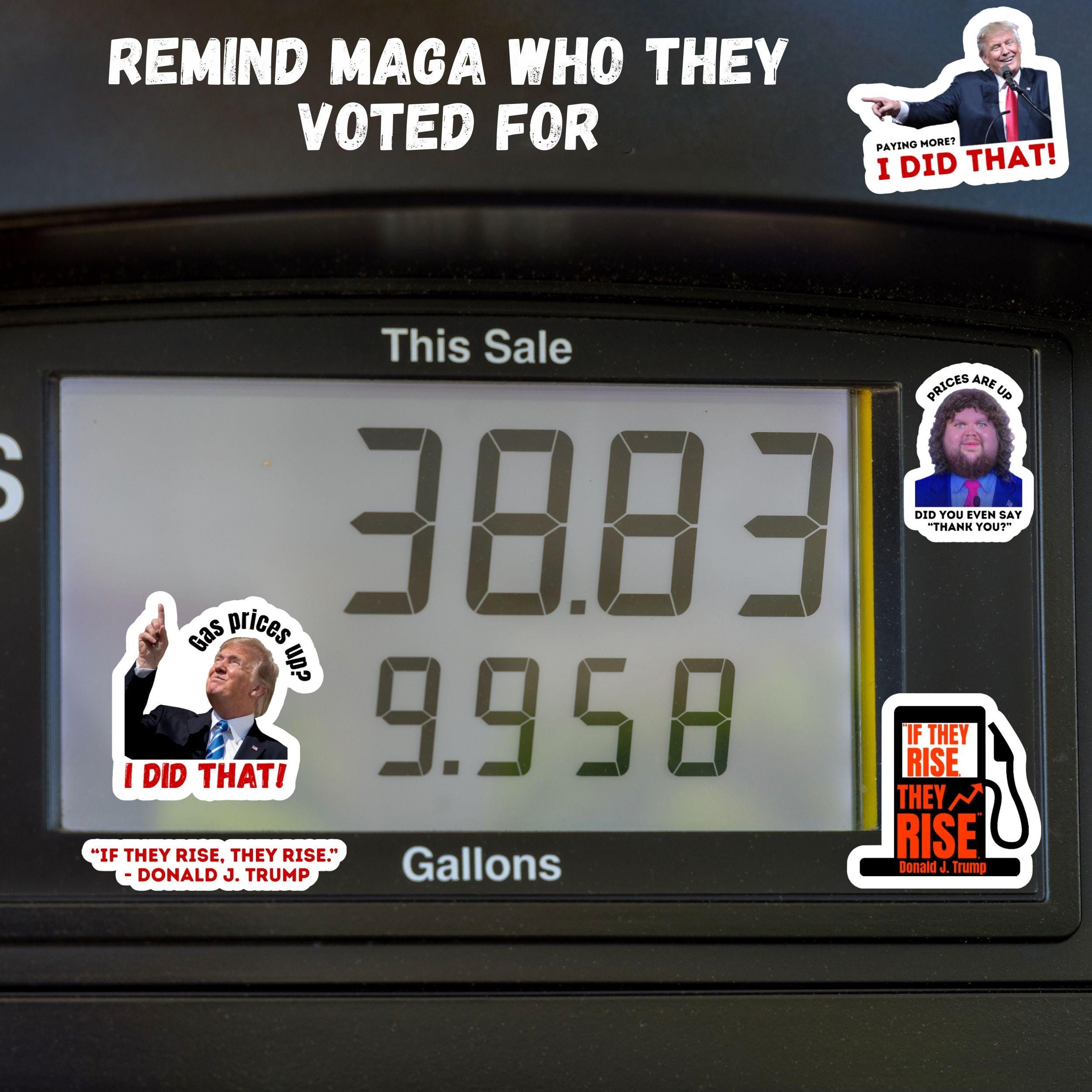 Gas Price Political Stickers – Bold Statement Decals