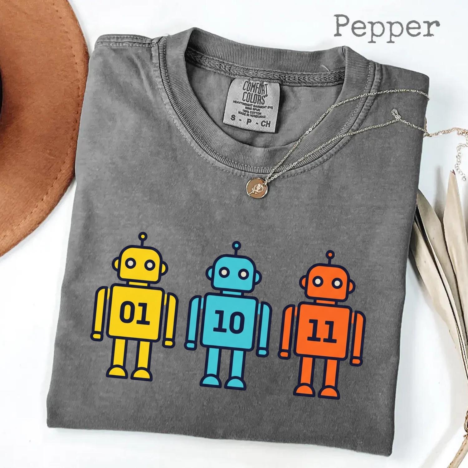 Binary Robot Geek T-Shirt – Funny Nerd Tech Tee