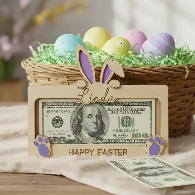Personalized Bunny Money Holder – Easter, Graduation & School Gift