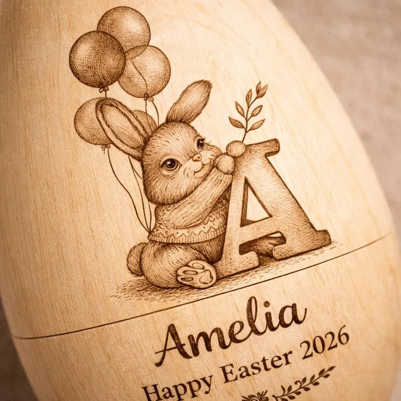 Personalized Fillable Wooden Easter Egg – Custom Name Keepsake