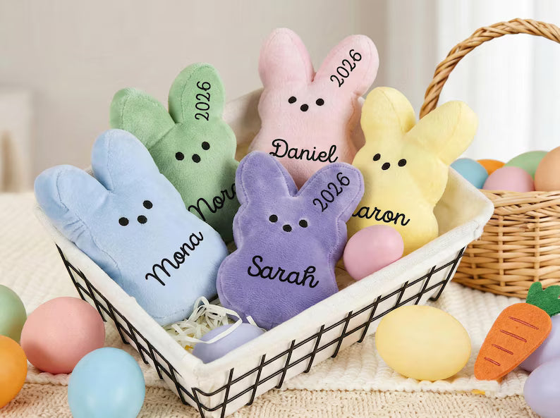 Personalized Easter Bunny Plushie – Custom Name Stuffed Toy