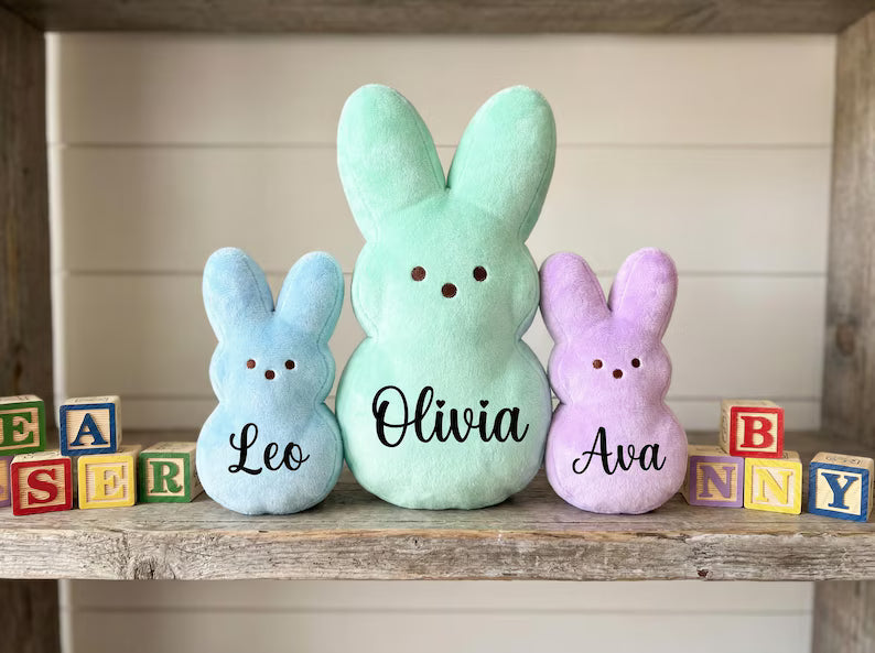 Personalized Easter Bunny Plushie – Custom Name Stuffed Toy