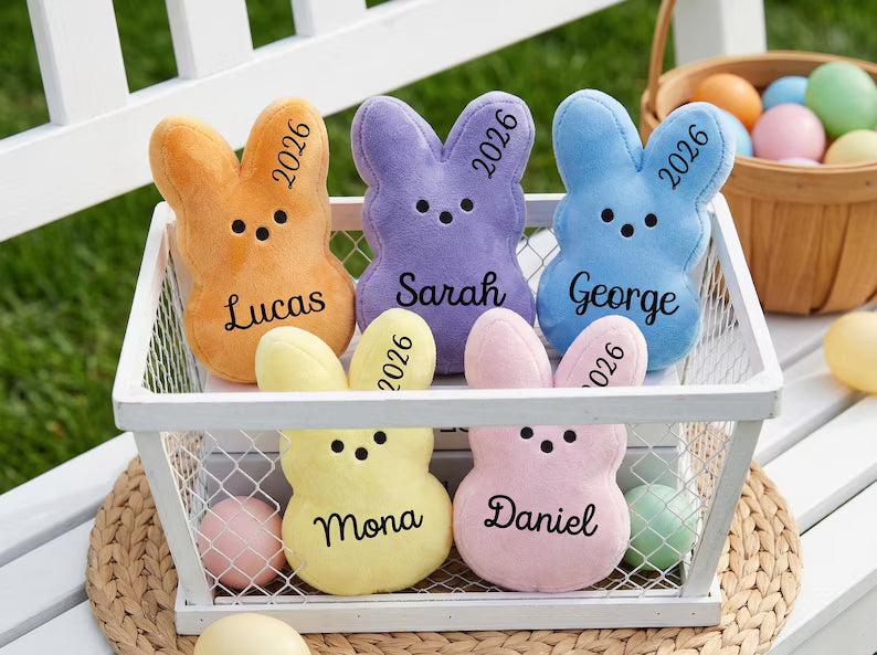 Personalized Easter Bunny Plushie – Custom Name Stuffed Toy