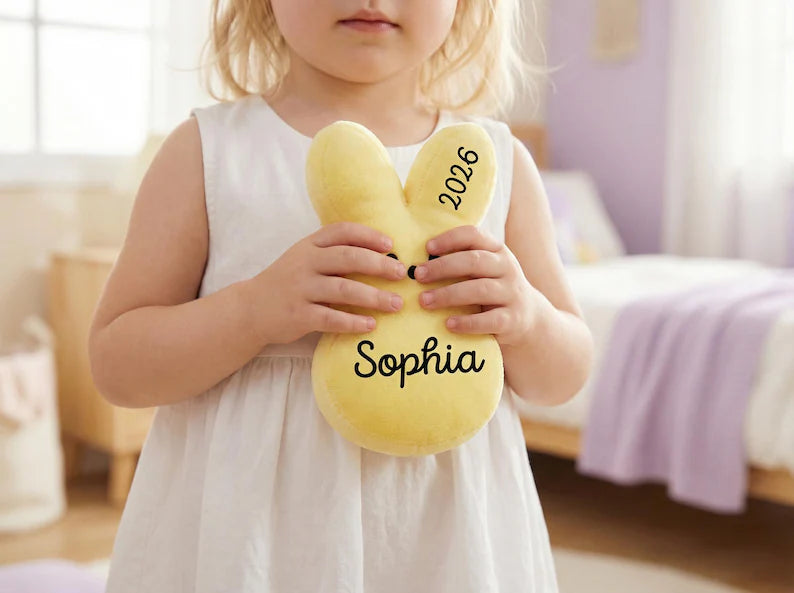 Personalized Easter Bunny Plushie – Custom Name Stuffed Toy