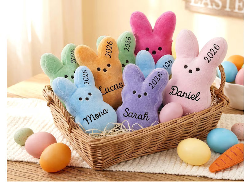 Personalized Easter Bunny Plushie – Custom Name Stuffed Toy
