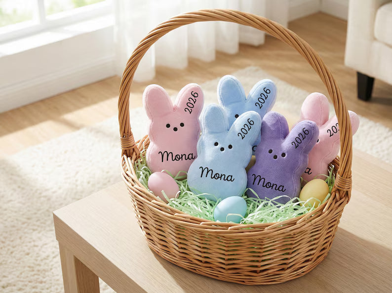 Personalized Easter Bunny Plushie – Custom Name Stuffed Toy
