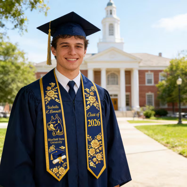 Custom Graduation Stole – Class of 2026 Name & Logo Sash