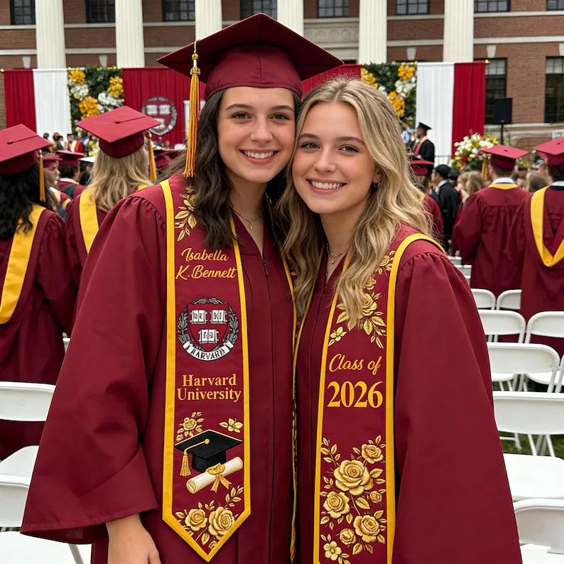 Custom Graduation Stole – Class of 2026 Name & Logo Sash