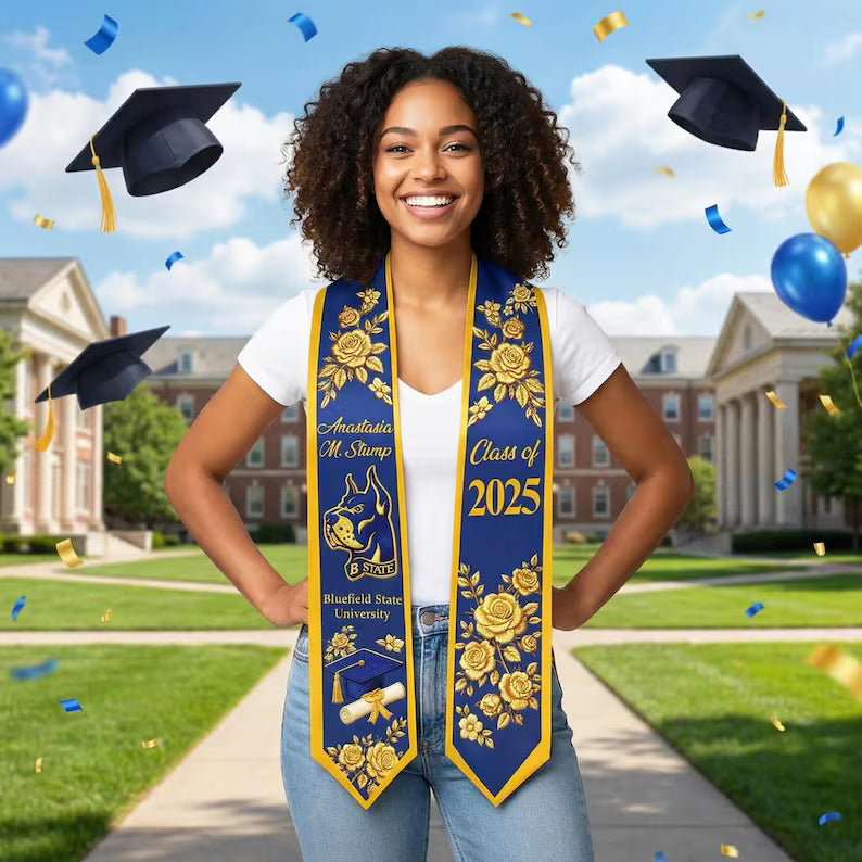 Custom Graduation Stole – Class of 2026 Name & Logo Sash