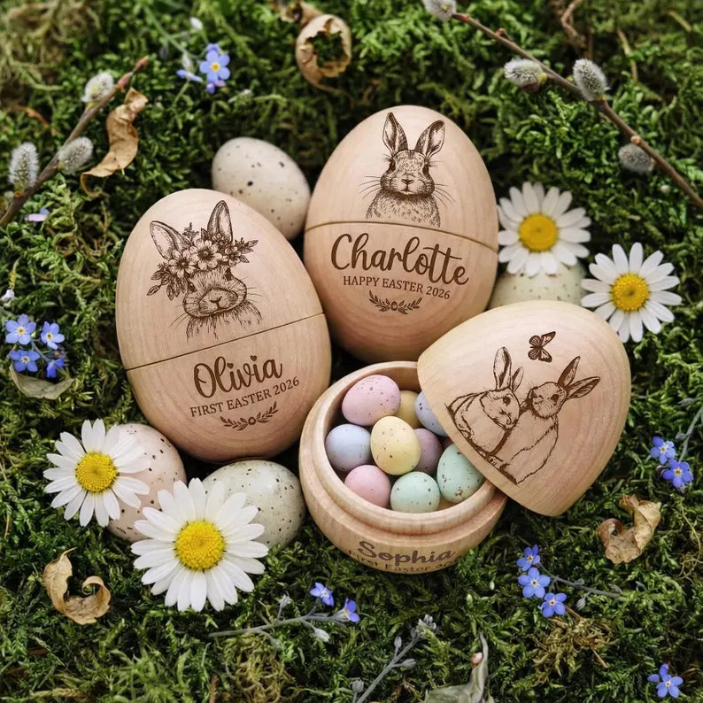 Personalized Fillable Wooden Easter Egg – Engraved Keepsake