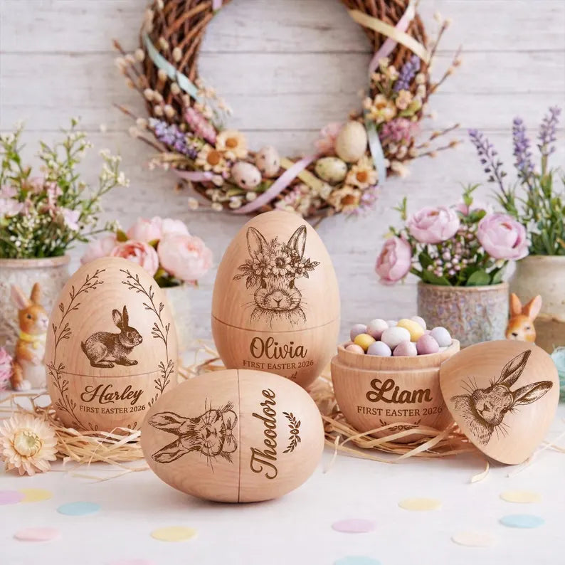 Personalized Fillable Wooden Easter Egg – Engraved Keepsake