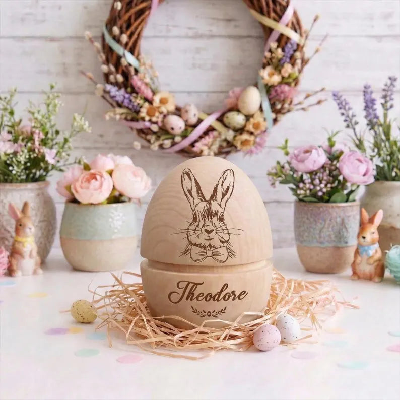 Personalized Fillable Wooden Easter Egg – Engraved Keepsake