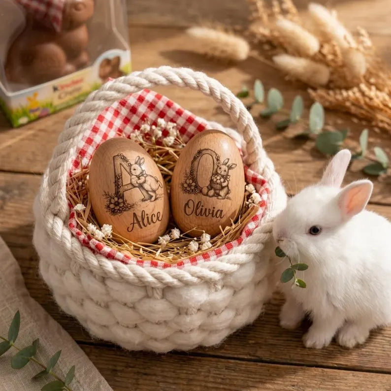 Personalized Wooden Easter Egg Shaker – Engraved Keepsake Toy