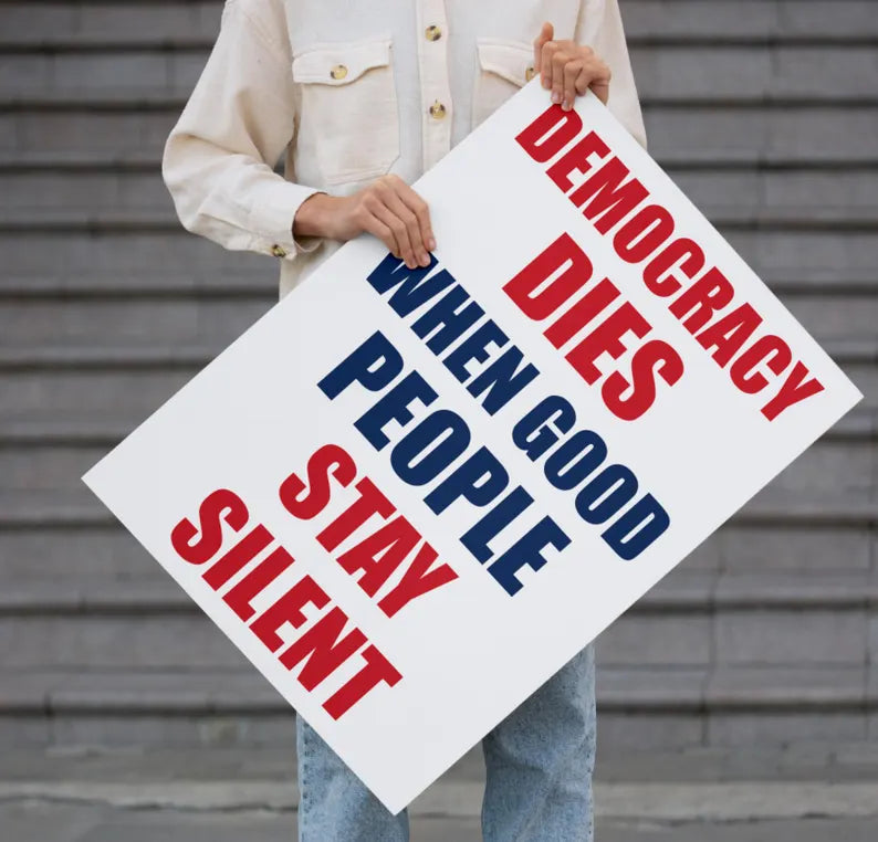 No Kings Day Protest Sign, Save Democracy Rally Poster, Abolish ICE Political Protest Sign