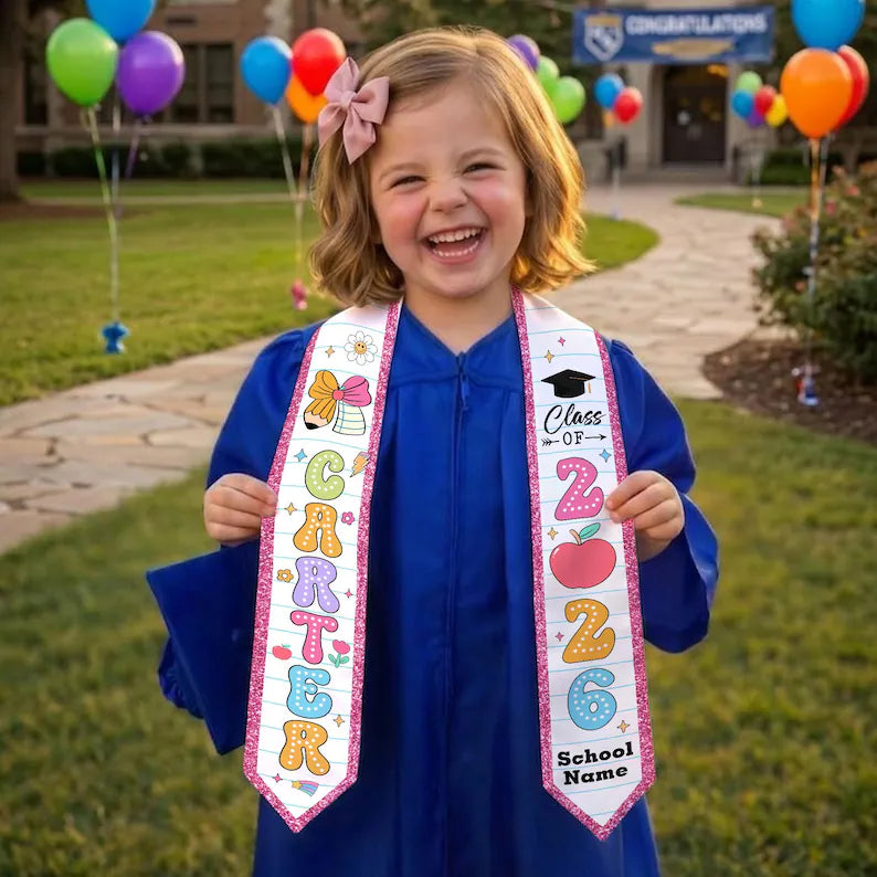 Custom Kids Graduation Stole – Class of 2026 Sash