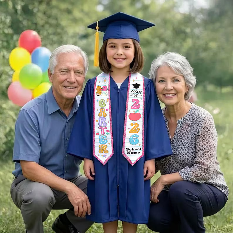 Custom Kids Graduation Stole – Class of 2026 Sash