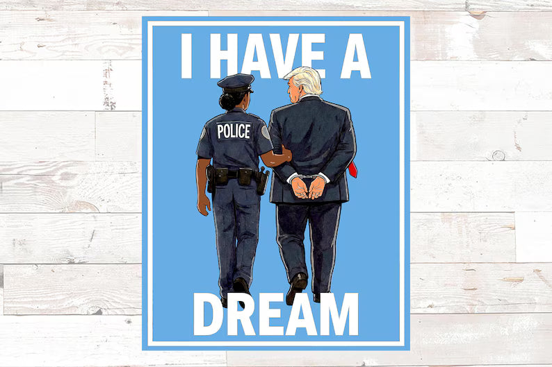 No Kings In America Protest Sign, Anti-Trump, I Have A Dream Poster Resist Fascism Rally Signs