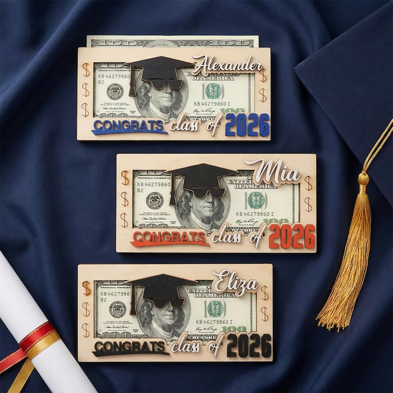 Graduation Money Holder Personalized, Class of 2026 Gift
