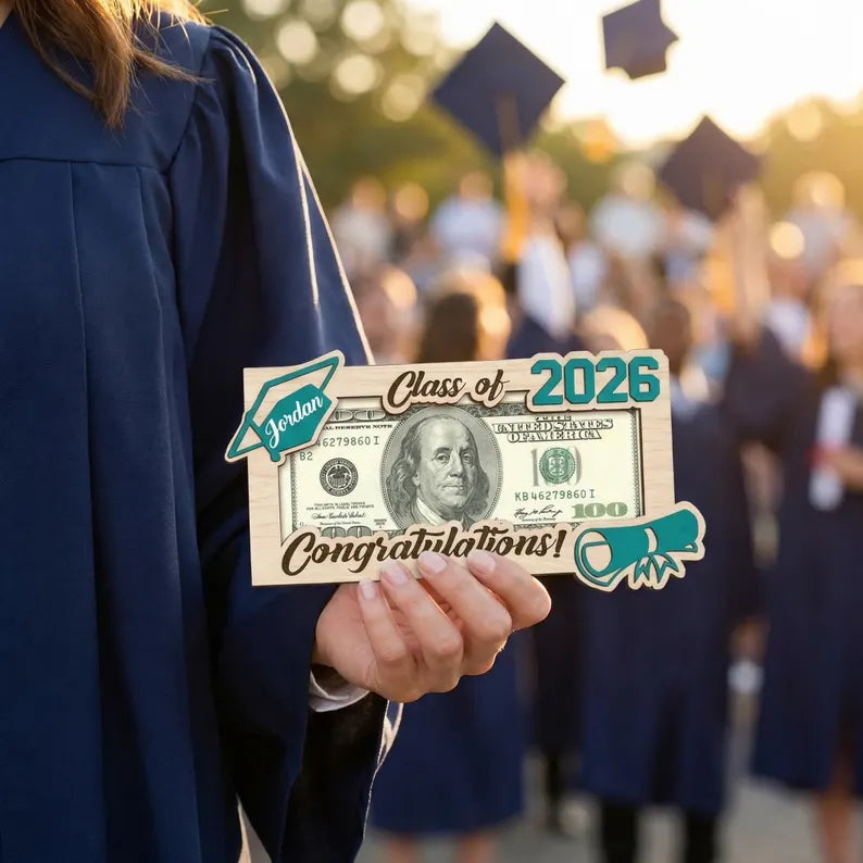 Personalized Graduation Money Holder, Class of 2026, High School Graduation