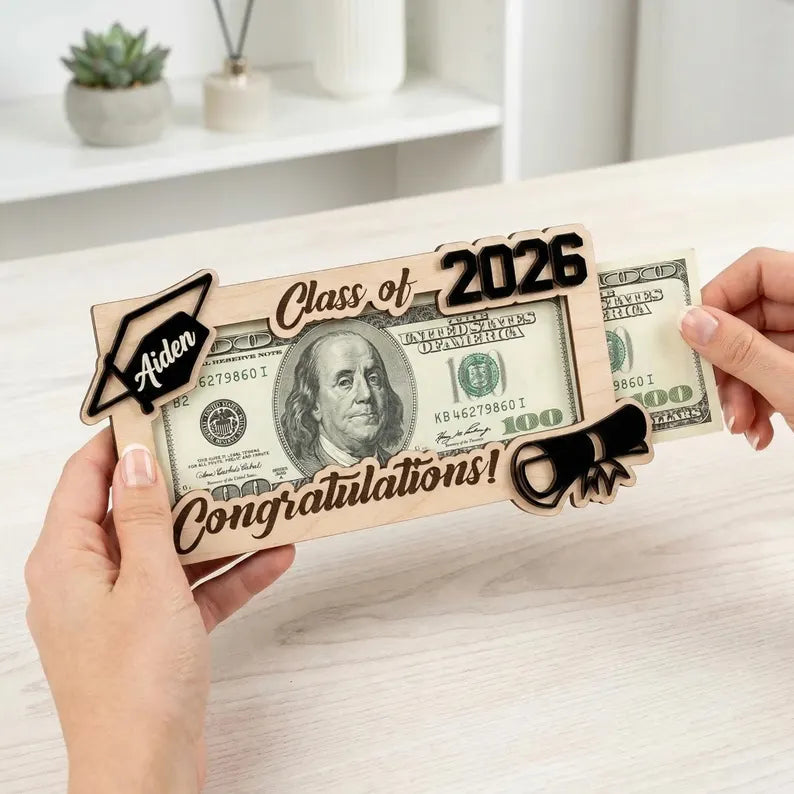 Personalized Graduation Money Holder, Class of 2026, High School Graduation