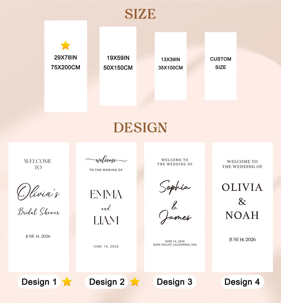 Personalized Linen Bridal Shower Sign