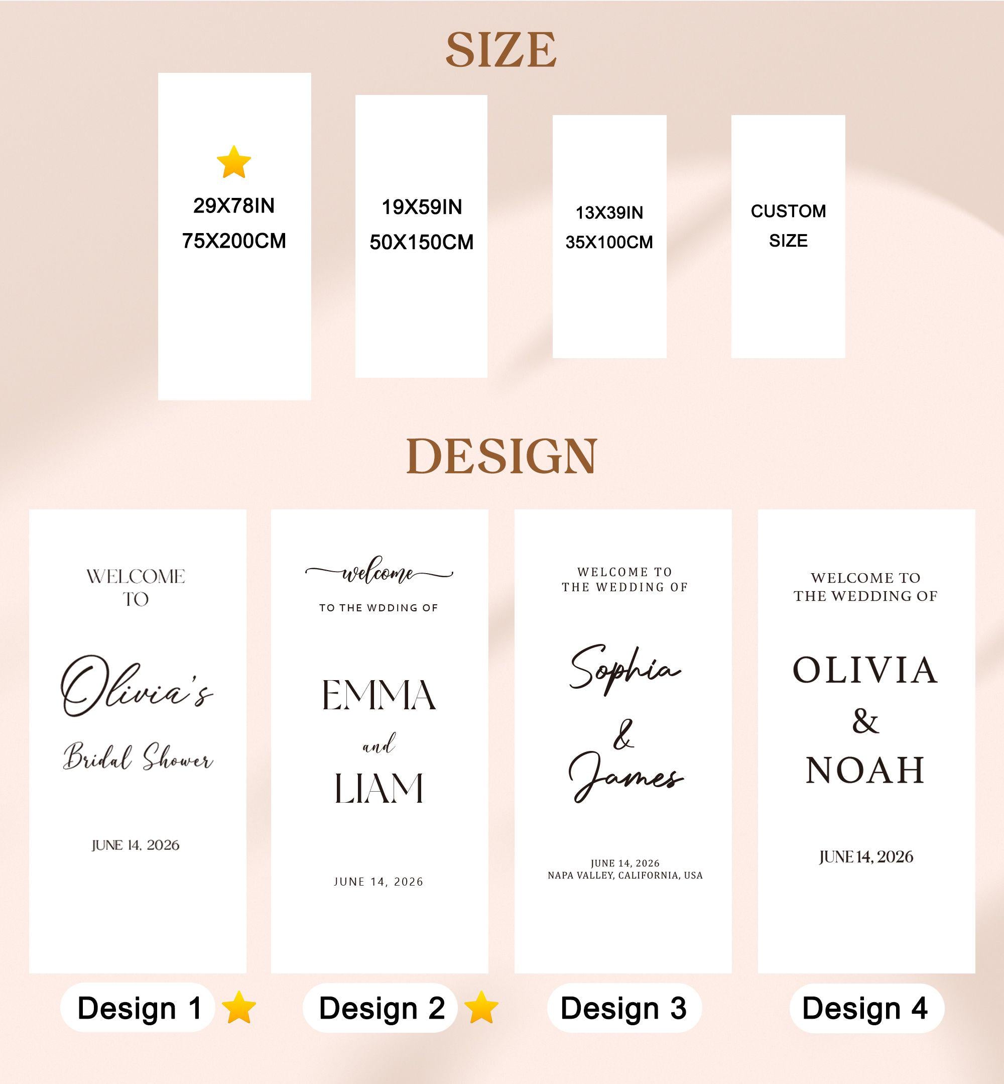 Personalized Linen Bridal Shower Sign