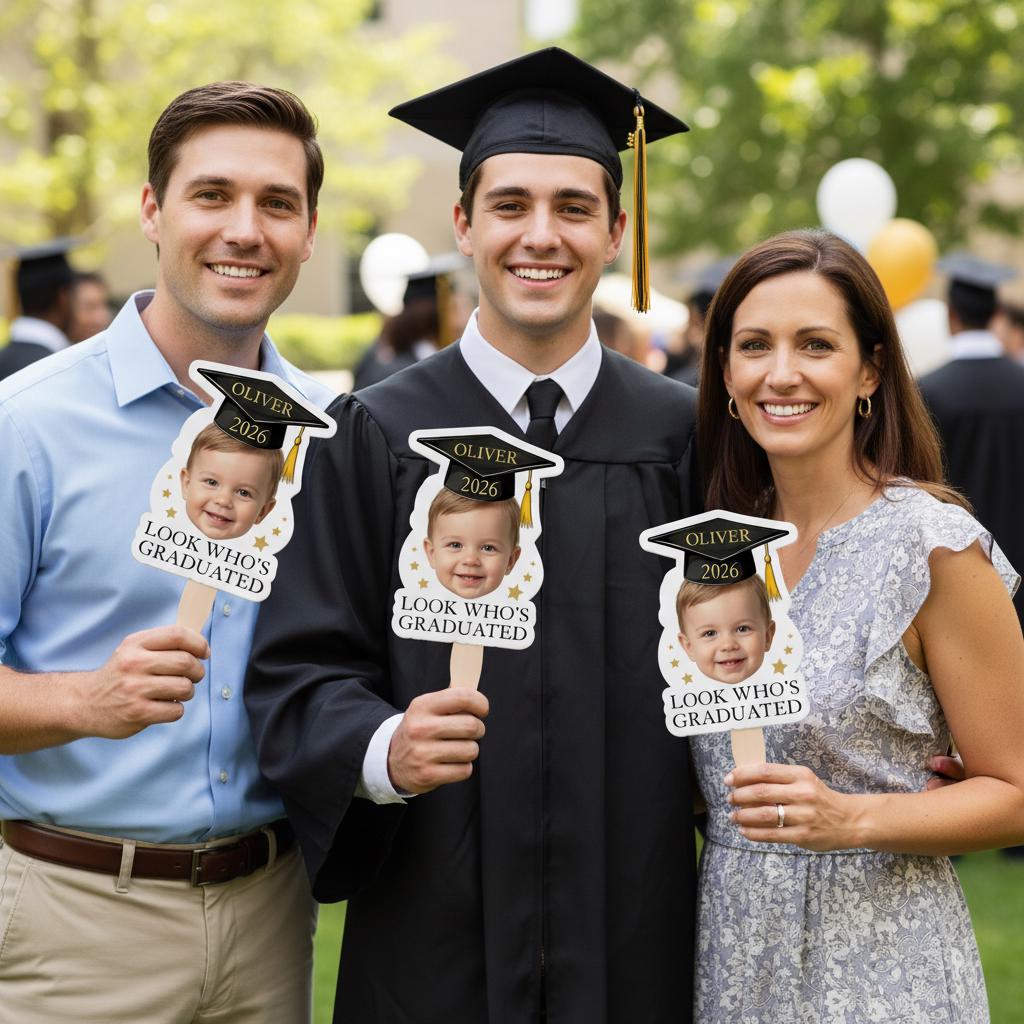 Personalized Graduation Photo Fan, Custom Class of 2026 Keepsake Prop