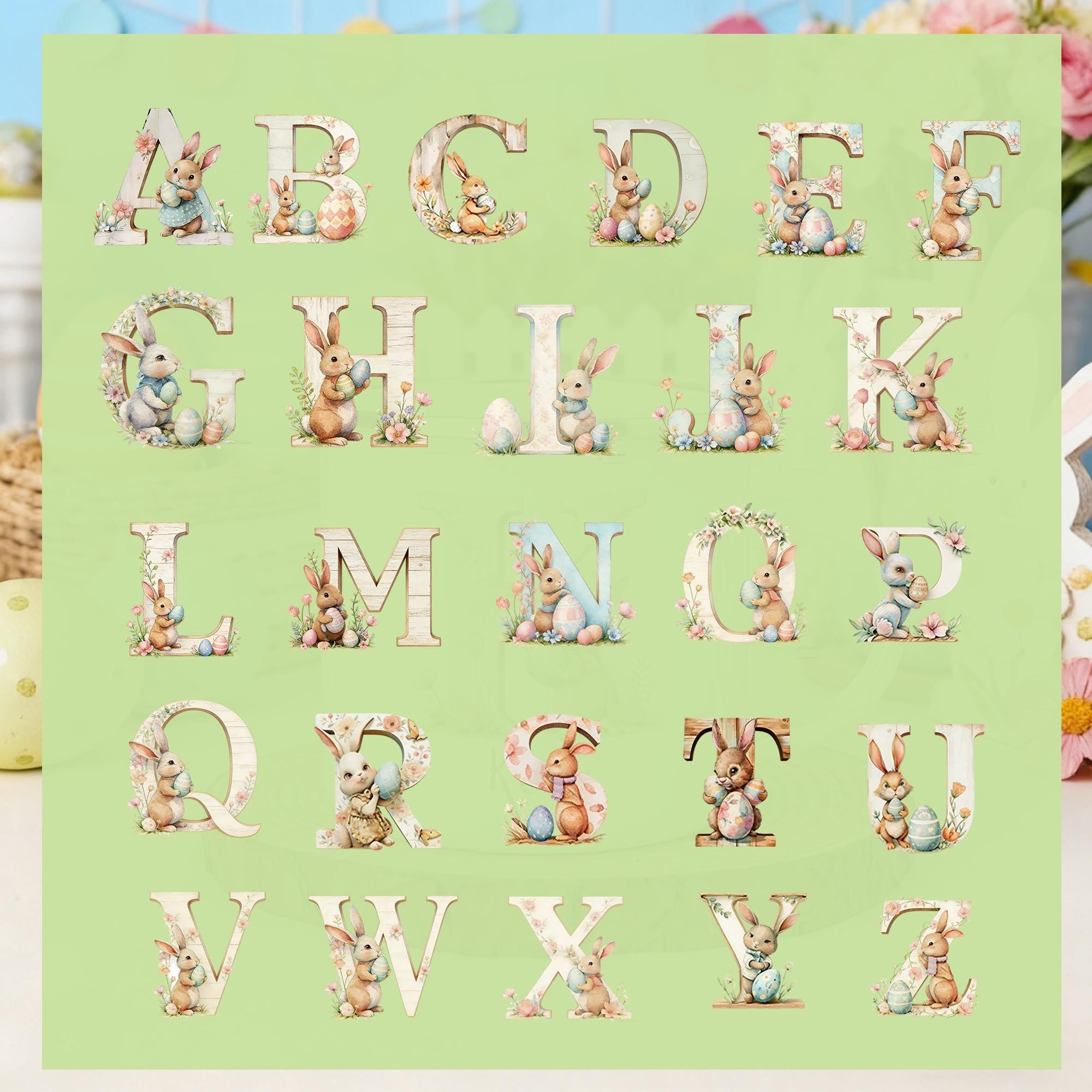 Personalized Easter Name Mug – Custom Initial and Name Easter Party Gift for Kids