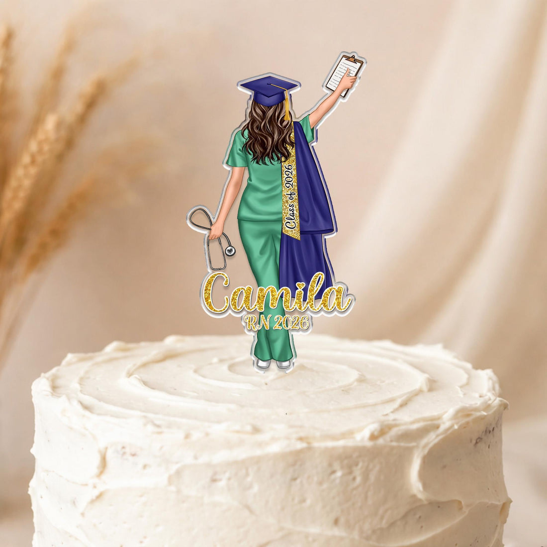 Personalized Nurse Graduation Cake Topper – Celebrate the Class of 2026!